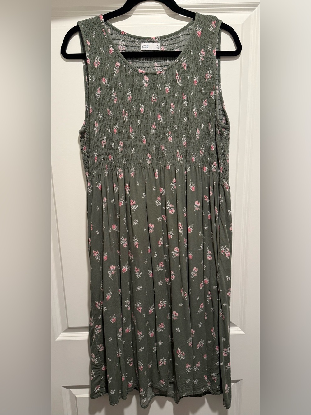 Croft & Barrow Olive Green Midi Dress Sz XL